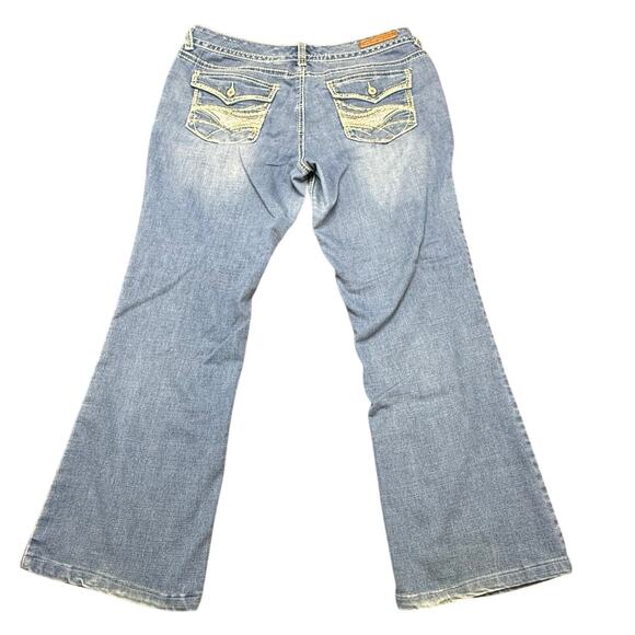 Rhythm in Blues Embroidered Pockets Stretch Blue Jeans Size 14 Reg‎ *(36x29)* - Picture 2 of 13
